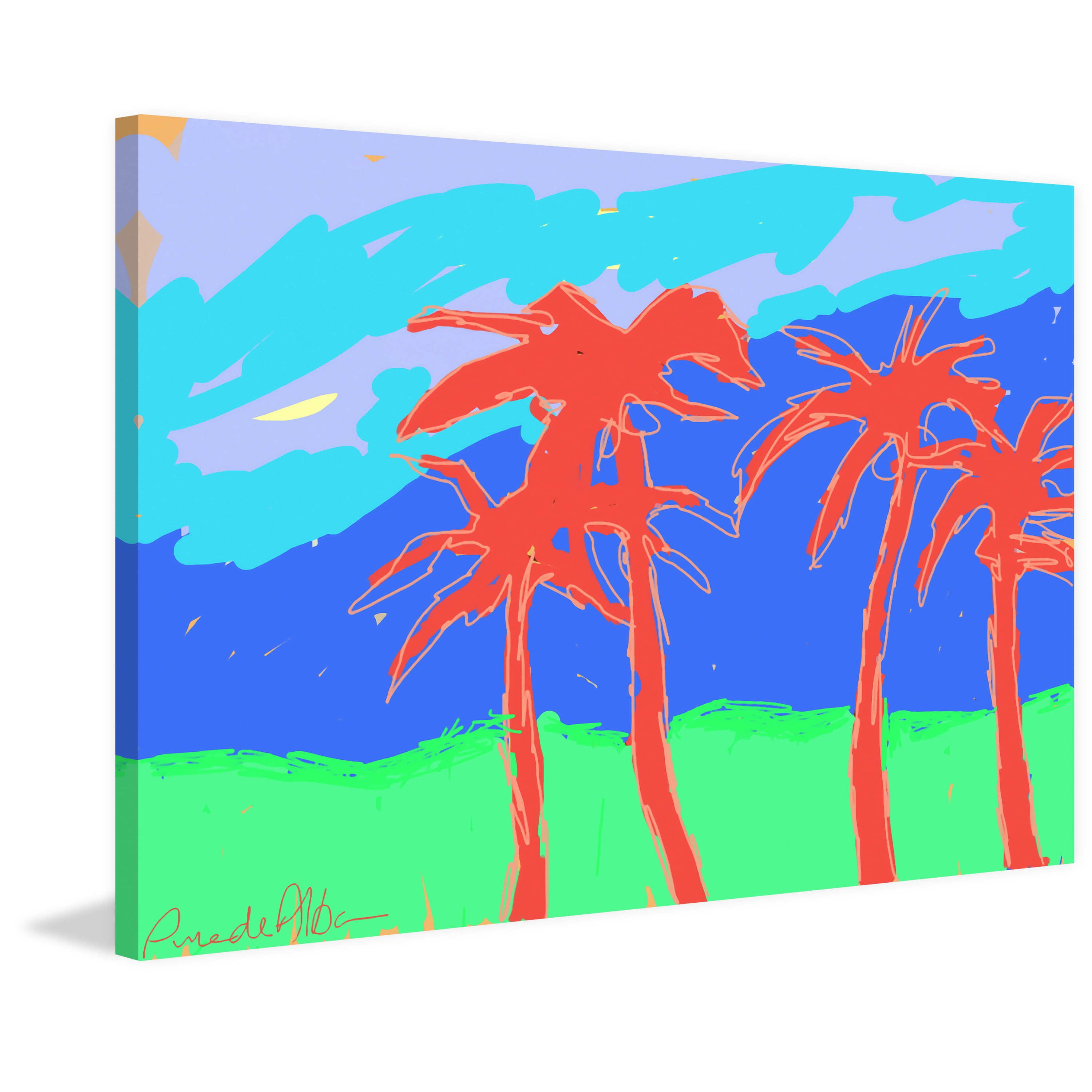 Marmont Hill "California Palms" by Arthur Pina Painting Print on Wrapped Canvas
