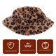 thumbnail image 2 of gorro de pescador cálido y esponjoso con estampado de leopardo para otoño e invierno., 2 of 5
