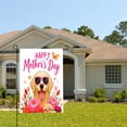 thumbnail image 2 of AmhNF Happy Mothers Day Dog With Sunglasses And Flowers Garden Flag For Home Outdoor Garden Yard Decor 12x18 inch, 2 of 5
