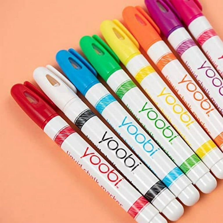 Yoobi Liquid Chalk Markers for Blackboard, Whiteboard & Glass – Non-Toxic  Chalkboard Markers for Kids – Multicolor & Vibrant Window Markers for Glass  Washable (8-Pack) 