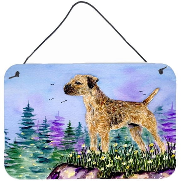 Border Terrier Indoor Aluminium Metal Wall Or Door Hanging Prints