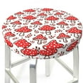 thumbnail image 3 of Bingfone 14 Inch Padded Round Bar Stool Cover Cushion With Elastic Fabric Round Chair Seat - Amanita Red Mushroom, 3 of 7