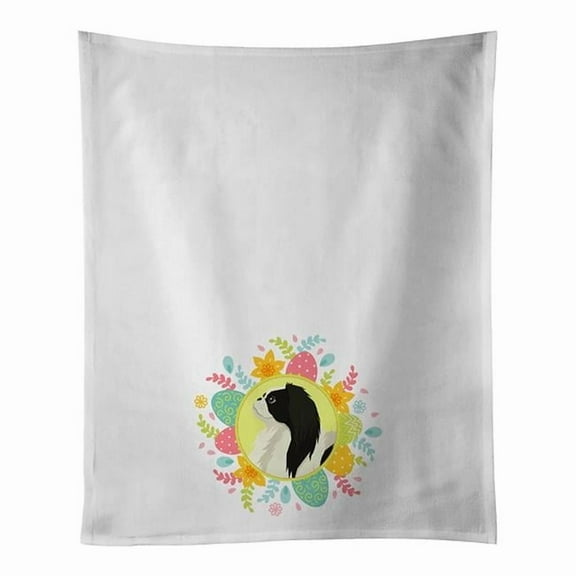 Carolines Treasures WDK3228WTKT 28 x 19 in. Unisex Japanese Chin Easter White Dish Towels Kitchen Towel - Set of 2