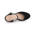 thumbnail image 4 of BLISSFUL STEP Women's Espadrille Platform Closed Toe Lace Wedge Heel Sandals Black 9, 4 of 8