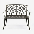 thumbnail image 2 of UBesGoo Bronze Metal Bench Chair For Backyard & Porch & Path, Garden Patio Bench with Orchid Backrest, 38'', 2 of 13