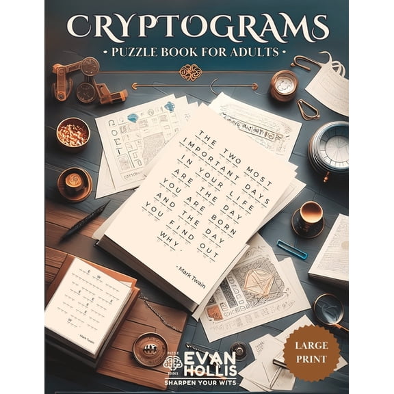 Cryptograms Puzzle Book For Adults: Discover Timeless Insights Through Fun Challenges, (Paperback)