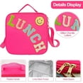 thumbnail image 4 of Insulated Lunch Bag With Adjustable Shoulder Strap, Nylon Preppy Lunch Box Large Insulated Lunch Bag Reusable Lunch Tote Bag with Smiley Preppy LunchBag, 4 of 10