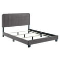 thumbnail image 2 of Modway Celine Channel Tufted Performance Velvet Full Bed in Gray, 2 of 8