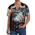 thumbnail image 1 of Balery USA Bald Eagle Camisa Casual de Manga Corta con Botones para Hombre, Texturizada, Estilo Cubano, para Playa, Verano-3X-Large, 1 of 5