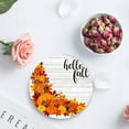 thumbnail image 4 of FMSHPON Hello Fall Pumpkin Retro Maple Leaves on Wood Plank Set of 6 Round Coaster for Drinks, Absorbent Ceramic Stone Coasters Cup Mat with Cork Base for Home Kitchen Room Coffee Table Bar Decor, 4 of 6