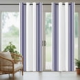 thumbnail image 4 of Navy Blue Striped Outdoor Curtains for Patio Waterproof,Windproof Privacy Curtains with Weighted Bottom,Modern White Striped Abstract Art Aesthetics Outside Drapes for Picnic Garage 54"x84" 1 Panel, 4 of 8