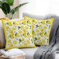 thumbnail image 5 of Outdoor Waterproof Pillow Covers Pack of 2, Yellow Lemon Floral Leaf Summer Fruit Farmhouse Pastoral Decorative Throw Pillowcases Cushion Covers for Garden Patio Tent Sofa Couch, 18x18 inch, 5 of 8