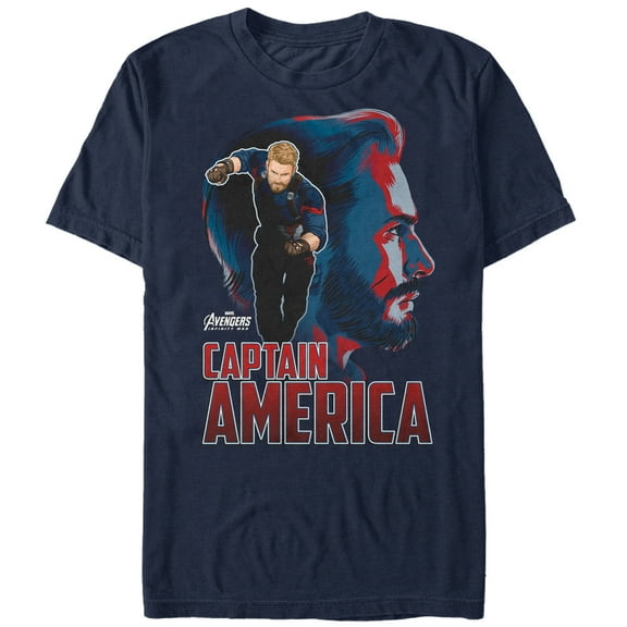 Men's Marvel Avengers: Infinity War Captain America View Graphic Tee Navy Blue 3X Large