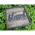 thumbnail image 5 of Parisloft Rustic Wood and Metal Bless Sign, Farmhouse Wall Decor, Brown, 12x12", 5 of 7