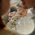thumbnail image 5 of Baby Announcement Sign,5.9 Inch Wooden Hello World Newborn Signs, Birth Announcement Sign, Baby Shower Hospital Nursery for Newborn Boys and Girls, 5 of 9