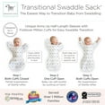 thumbnail image 6 of Amazing Baby Transitional Swaddle Sack with Arms Up Half-Length Sleeves and Mitten Cuffs, Better Sleep for Baby Boy & Baby Girl, Tiny Elephants, Sterling, Medium, 3-6 Mo, 14-21 lbs, 6 of 10