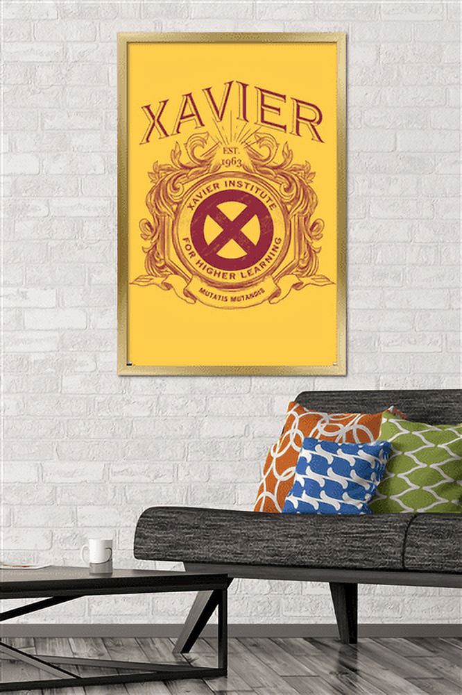 Marvel Comics - The X-Men - XaVier Institute Crest Wall Poster, 22.375" x 34", Framed