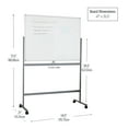 thumbnail image 3 of Mind Reader Rolling Double-Sided Dry Erase Magnetic Board, Board Size: 47 x 35.5, White, 3 of 7