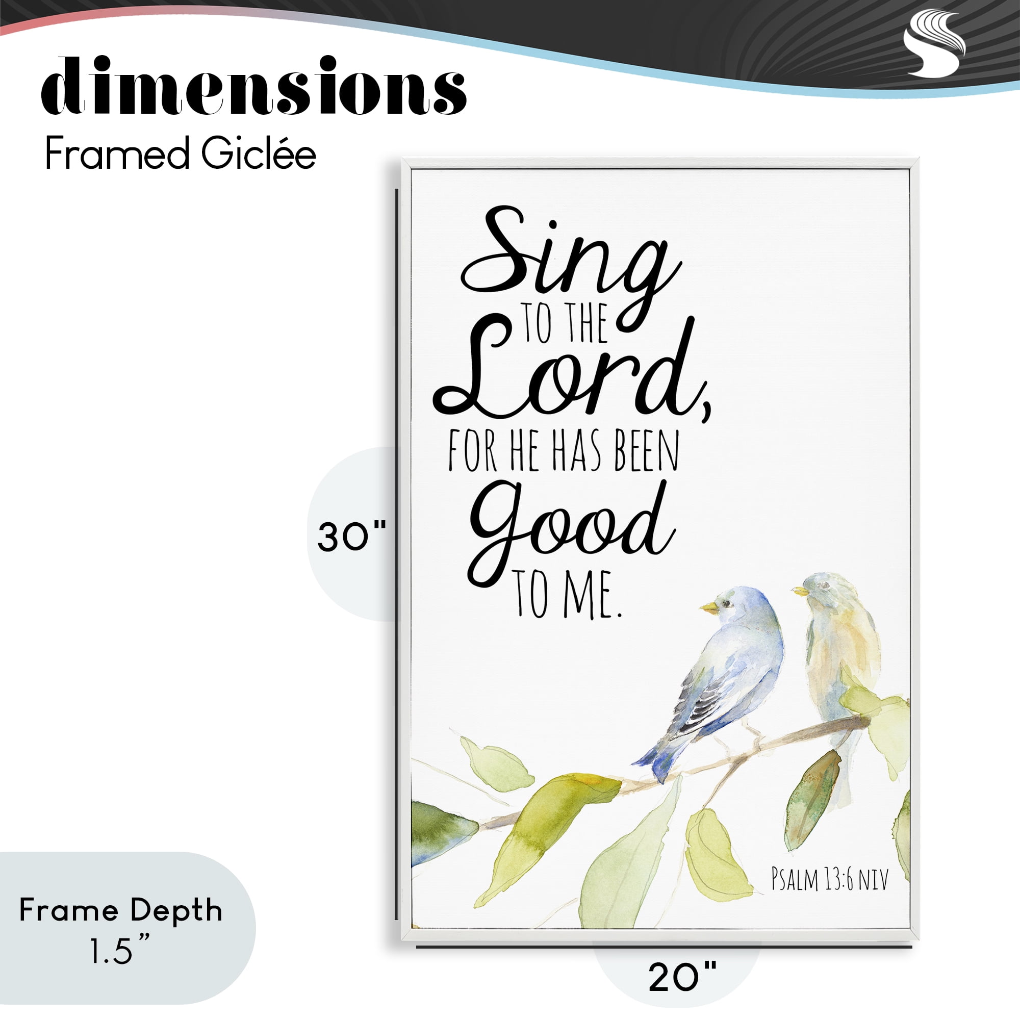 Stupell Industries Sing To The Lord White Framed Giclee Art, design by Lanie Loreth
