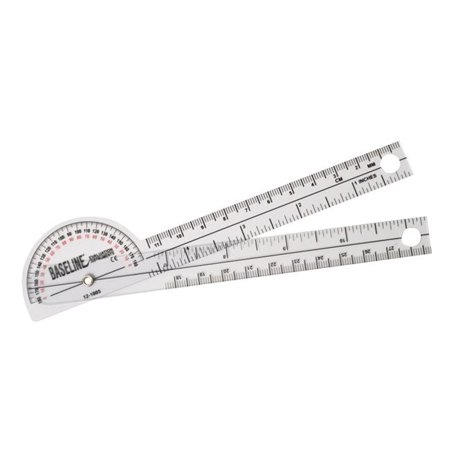 

Baseline 360 degree clear plastic goniometer joint angle and range of motion measurer