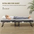 thumbnail image 6 of Demi Bonn 78.75" x 35.5" Folding Bed with 4.9" Thickness Mattress, Twin Size Steel Frame, Portable Roll-Away Bed for Adults, Strong Steel Construction, Black, 6 of 7
