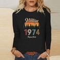 thumbnail image 2 of BangWanChi Long Sleeve Shirts for Women Women's Casual Fashion Full Year Birthday Printed Round Neck Long Sleeved Tops/shirt, 2 of 4