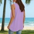thumbnail image 4 of TTUHYWXI Women Summer Deep V Neck Tank Top Loose Fit Flowy Sleeveless Shirt (Light Purple, XL), 4 of 8