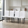 thumbnail image 2 of Tcbosik 6 Pack Dining Chairs, PU Leather Upholstered Kitchen Chair with Metal Legs, Side Chair for Kitchen, Bedroom, Living Room, Easy Assembly, White+Black, 2 of 9