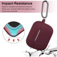 thumbnail image 4 of Airpods Pro Case - Shockproof Silicone Airpods Pro Case Protective Cover [Front-Led Visible] With Carabiner Compatible With Apple Airpods Pro 2019, Wine Red, 4 of 7