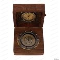 thumbnail image 3 of US HANDICRAFTS Nautical Handmade Authentic Brass Clock Compass in Rose Wood Box, Replica of Vintage Product Best Gift for Your Love one, 3 of 7