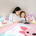 thumbnail image 5 of Manfei Kawaii Axolotl Bedding Comforter Set,Ocean Animal Twin Comforter Sets,Colorful Bubble Graffiti Bedding Set For Girls Kids,Ultra Soft Home Decor Reversible,2 Pieces, 5 of 8