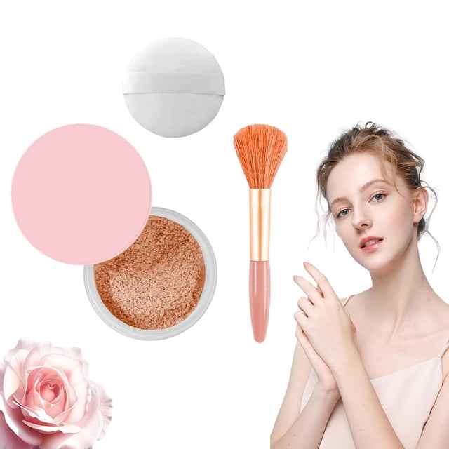 FcBaudy Poudre Libre Beauté Roses Poudre Fixante Beauté Poudre Floutante Poudre Fixante Poudre Fixante Imperméables Poudre Fixante Roses Poudre Floutante pour Tous les Teints Poudres de Maquillage