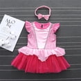 thumbnail image 4 of QEFJNO 3M-18M Baby Girls Princess Bodysuit Dress Infant Halloween Christmas Birthday Romper Tulle Dresses with Headband, 4 of 11