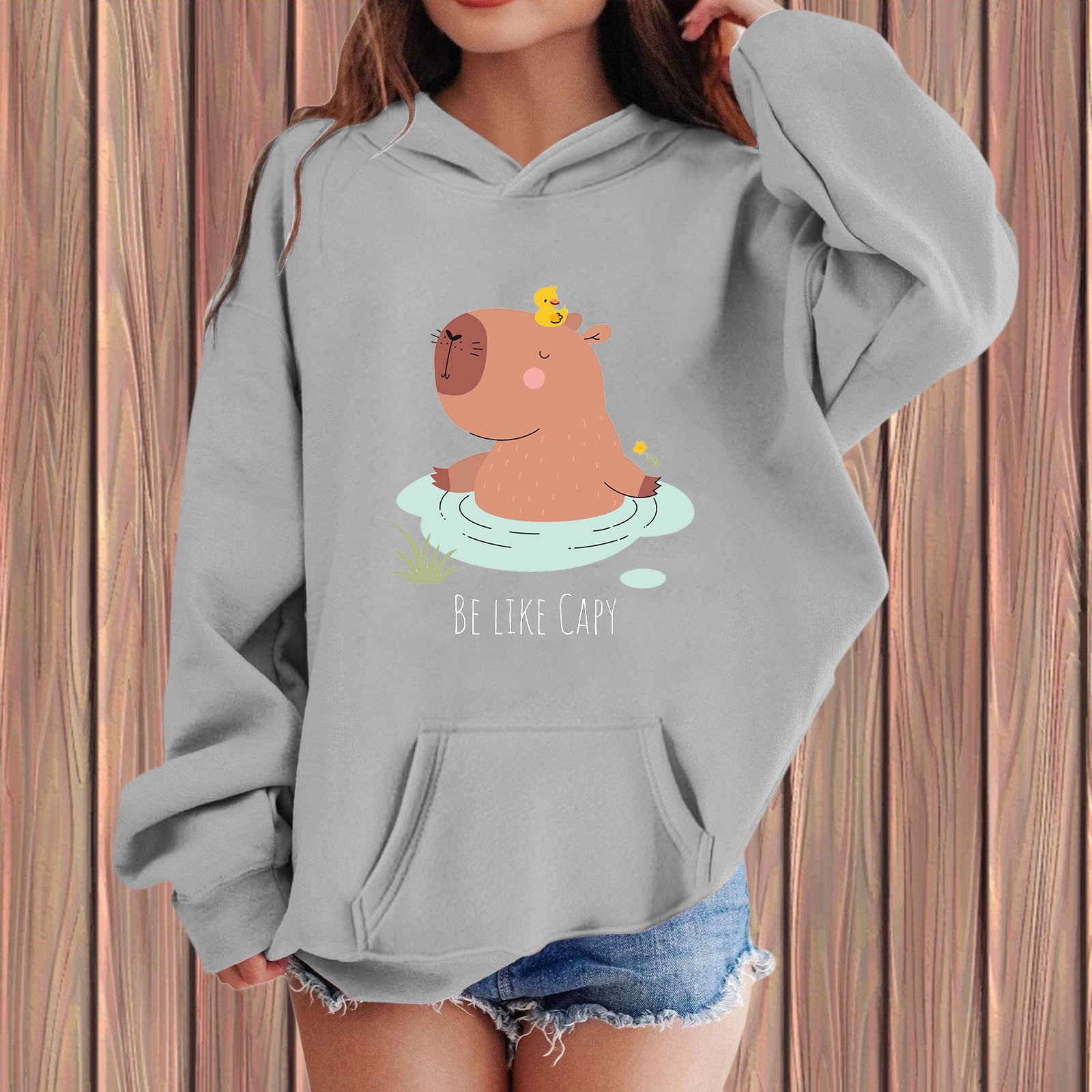 Sweat à Capuche Filles Motif Capybara Buvant Thé Lait - Switzerland