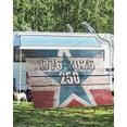 thumbnail image 4 of 4th of July RV Awning Sun Shade Screen 9'X15.3' 250th Anniversary Mesh Sunscreen Patriotic Star Wood Grain Awning Shade Screen with Zipper UV Blocker Completed Kits for RV Motorhome Camper Trailer, 4 of 7