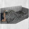 thumbnail image 6 of Grey Soft Flannel Fleece Throw Blanket, Graphic with Classic Floral Ornaments Medieval Empire Royal Engraving Style Print, Cozy Plush for Indoor and Outdoor Use, 70" x 90", Grey Black, by Ambesonne, 6 of 6