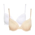 thumbnail image 1 of Debenhams - Sujetador T-Shirt Burnout para Mujer - Pack de 2 (Blanco, Nude), 1 of 4