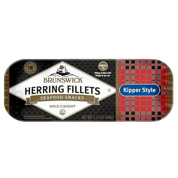 Brunswick Boneless Kipper Style Herring Fillets, 3.53 oz Can - 18g Protein per Serving - Gluten Free, Keto Friendly - Great for Pasta & Seafood Recipes ( Pack of 2 )