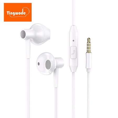 Up to 65% off! Wired Earbuds with Microphone,In-Ear Headphones Heavy Bass Headset with Volume Controller Earphone for Pod Tablet MP3 Fits All 3.5mm Jack-White