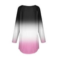 thumbnail image 4 of Women's Gradient Printed Tunic Tops Casual Long Sleeve Shirts Round Neck Pullover, 4 of 6