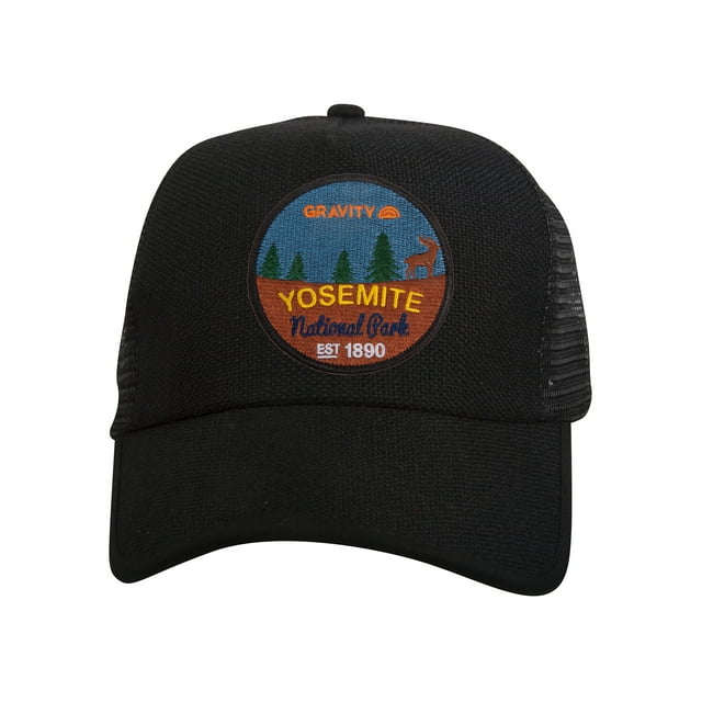 Gravity Outdoor Chapeau de Camionneur Réglable en Paille Yosemite - Noir