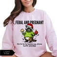 thumbnail image 4 of Feral and Pregnant Christmas Sweatshirt – Funny Holiday Maternity Outfit, Cute Pregnancy Announcement Sweater, Perfect Xmas Gift for First-Time and Expecting Moms, 4 of 7