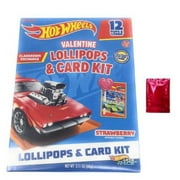Hot Wheels Valentine Exchange Cards (12 Pops & Cards) | Fun Stylish Valentine’s Day Cards for Classroom Events Card Exchange Celebrations Party Supplies Boys Girls - Includes: Canzonet Pennette