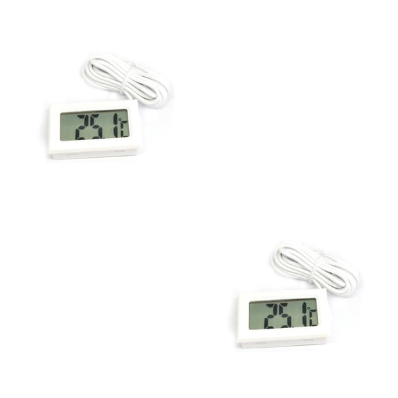 Methold Termómetro digital con sonda Pantalla LCD Agua -50 ° -110 ° Temperatura Impermeable Hogar Incubadora Higrómetro Indicador Blanco Blanco 2piezas