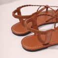 thumbnail image 4 of Wowcloth Women's Braided Flat Sandals – Solid Color Woven Design with Comfortable Sole for Spring Summer Casual Outwear, 4 of 9