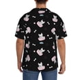 thumbnail image 7 of PAYOHTO Pink French Bulldog Footprints Paws Mens Hawaiian Casual Short-sleeved Shirt Tropical Summer Beach Button Down Shirts, 7 of 7