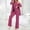 Hot Pink, variant on Womens Fashion New New Fall and Winter Solid Color Casual Warm Tank Andcardigan and Pants 3PC Home Three Piece Set Suit Trendsetting Women's Apparel