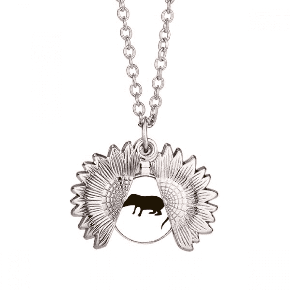 Collier Pendentif Tournesol en Forme d'Animal Noir Médaillon Bijoux
