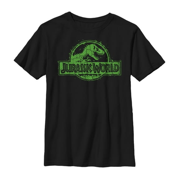 Boy's Jurassic World Cactus Logo  Graphic Tee Black Large