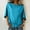 Blue, variant on Women's 100%Cotton Linen Loose Casual Dolman Batwing Sleeve Boat Neck Pullovers Top T-Shirt Blouse